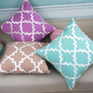 Pillow Case Pillowcase 2pcs 45x45 Geometric Printed Candy Color Linen Texture Luxury Cushion Covers Home Decorative For Sofa 18 Inches Daily