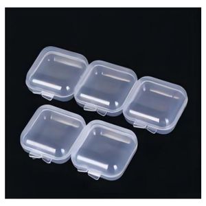 Защита слуха 5 шт. Пустое пластиковое прозрачное мини -квадрат маленькие коробки ювелирные изделия для ушных штекер