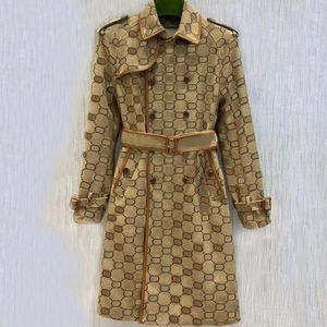 trench da donna designer di lusso giacca a vento da donna con stampa di lettere del corpo cappotto con cintura allentata cappotto da trench lungo casual femminile