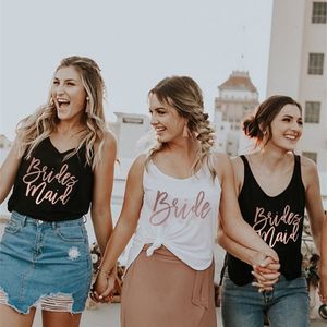Womens Tanks Camis Bride Bridesmaid Bachelorette Top Party Shirts Proposal Maid of Tank Beach Wedding Outfts 230510