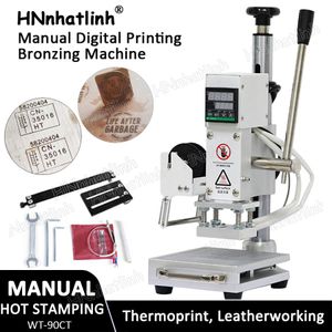 WT-900CT Slidble Workbench Thermal Press Manual PVC Card Leather Paper Hot Foil Stamping Bronzing Prägling Branding Press Machine Burn Iron Logo Stamp Tool