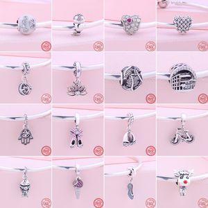 925 Sterling Silver Pandora Charm Flower Unicorn Apple Pendant Suitable for Women's Original Bracelet Jewelry Gift Fashion Accessories Production Free Delivery