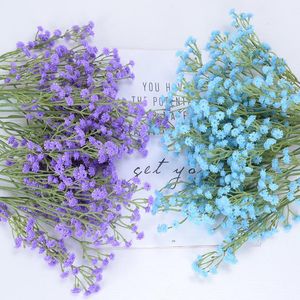 Dekoratif Çiçek Çelenkleri Mini Heads Gypsophila 60cm Yapay Bebeğin Solunan Çiçek Diya Düğün Dekoru Ev Düzenlemesi Sahte Plast