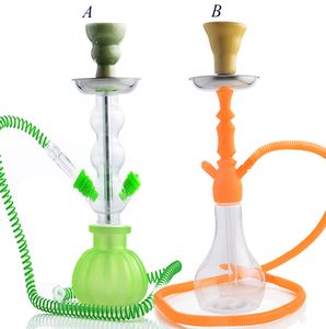 Tubo de plástico Clear Arabian Hookah Shisha Glass Dab Plata