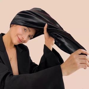 Hijabs Luxuriöse Haarhaube aus reiner Seide zum Schlafen, Schlafmütze aus 100 % Maulbeerseide, langes Haar, Seidenturban, großes Volumen, Kopfbedeckung für lockiges Haar 230511