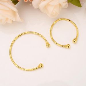 Bangle Gold Plated Women Girls Mother Baby For Adult African Men Bairn Jewelry Mideast Arab Charms Party Gift