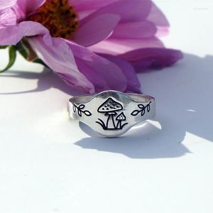 Klaster pierścionki Vintage Creative Celestial Grzyb Plant dla kobiet Kobiet moda bohemia biżuteria