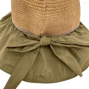 Geniş ağzına kadar kısa şapkalar güzel plaj şapkası örgülü paketlenebilir güneş kadınlar yaz anti-üvey balıkçı kapağı