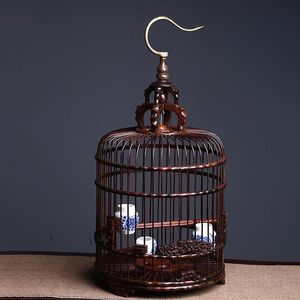 Cages Round Wooden Large Bird Cage Outdoor Travel Luxury Pigeon Supplies Parrot Accessories Birdhouse Hanging Cage Perroquet Bird Item