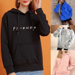 Women's Hoodies Sweatshirts Hoodie Harajuku Women Sports Pullover Top Friends Pattern Print Fashion Base Loose Large Pocket Long Sleeve Hooded Pullover P230511