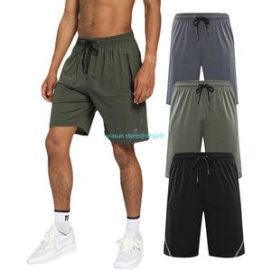 LU Men's Shorts Yoga Outfit Men Pants Running Sport Loose Trainer Short Trousers Sportswear Gym Exercise Adult Fitness Wear Elastic Breathable