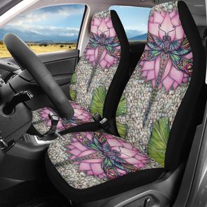 Car Seat Covers Dragonfly Pattern Design 2Pack Comfortable Protector Cover Cushion For Auto Supplies Easy Install Accessory