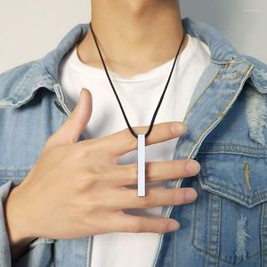 Anhänger Halsketten Einfache Edelstahl Quader Halskette Für Männer O-Kette Coole Hiphop Mode Straße Schmuck Geschenke Jungen