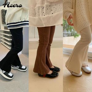 Shorts Mode Anak anak Perempuan Katun Celana Menyala Bergaris Legging Panjang Ramping Elastis Manis Musim Gugur untuk 3 7Y 230510