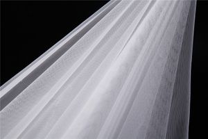 Simple Long Wedding Veil Cut Edge 1-Layer Romantic Bridal Veil Cathedral Length 3 meters Soft Tulle for Bridal Gown White Ivory wi268w