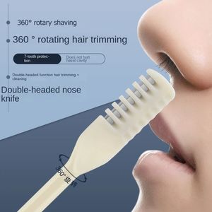 Home Portable Manual Nose Hair Trimmer Washable for Men and Women Waterproof Double Head Nose Hair Removal