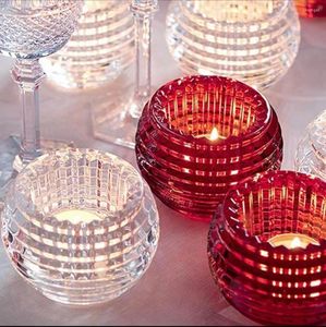 Titulares de velas Crystal Tealight Glass Candlestick Decorações de banquetes para festa de aniversário de casamento em casa e feriados