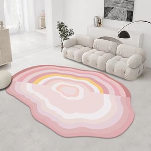 Carpets Living Room Carpet Fashion Light Luxury Irregular Shaped Fluffy Plush Warm Non-slip Bedroom Lounge Rug Children's Crawling Mats 230511