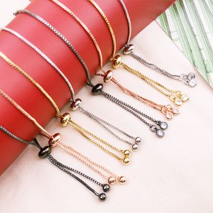 5pcs Copper Bracelet 22cm Retractable Chain Bracelet Classic Exquisite Watch Chain for DIY Women Bracelets Jewelry Making