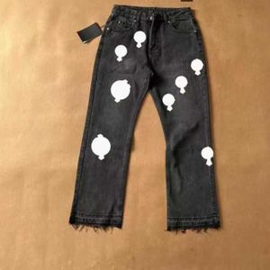 Designer Clothing Mens Jeans denim broek Chromes Cross 2023 harten print ontwerper mannen ch jeans cross-skin gewassen Jean met hoge taille herenliefhebbers losse herwerkproces