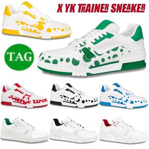 2023 New Luxurys Mens Casual Shoes X YK Tênis Amarelo Azul Vermelho Black Green Men Shoes Designer Fashion Classixc Treinadores de tênis EUR 40-45