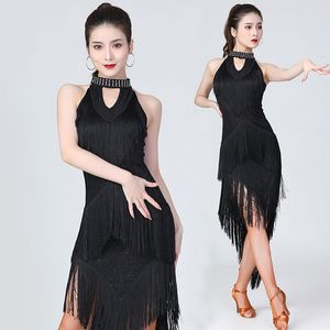 Sexy Skirt Latin Dance Dress Women Sexy Sequin Fringe Ballroom Dancing Tango Skirt Tassel Competition Salsa Costume Cocktail Dresses 230511