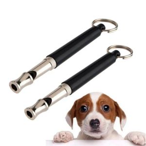 Dog Discipline Obedience Training Nickel-Plated Ultrasonic Whistle Pet Whistling Tube Key Ring Dogs Repeller Anti Bark Stop Barking Bite Resistant Sports