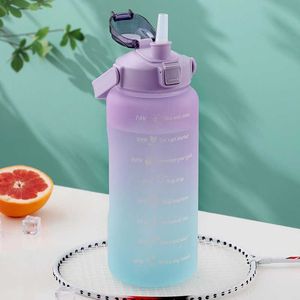 Yeni 3pcs/Set Büyük Kapasiteli Su Şişesi Spor Şişesi Kızlar Çocuklar İçme Şişe Zaman İşaretçisi Seti 2000ml 900ml 280ml