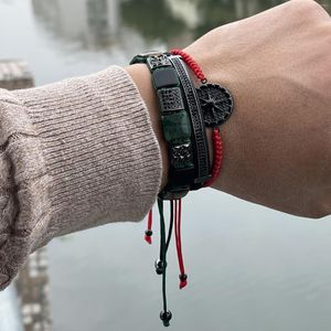 Браслет роскошный набор браслет из нержавеющей стали мужчины Compass Bangles Charm Micro Pave CZ Tiger Ey