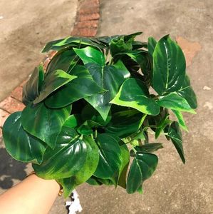 Decorative Flowers 1pcs Chicken Heart Leaves Artificial Green Leaf Plants Bonsai Fence Accessories Wedding Outdoor Decorations