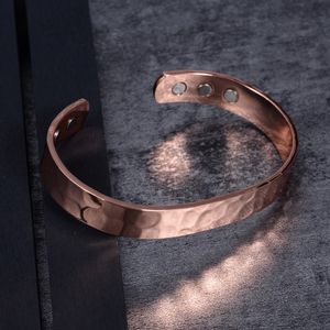 Charm Bracelets Vinterly Magnetic Pure Copper Bracelet Men Adjustable Cuff Arthritis Health Energy Charms Bangles for Women 230511