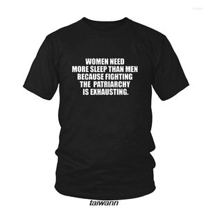 男性のTシャツ綿の女性夏のハラジュクフェミニストシャツの女性は、家父長制と戦うことが疲れるので男性よりも休む必要があります