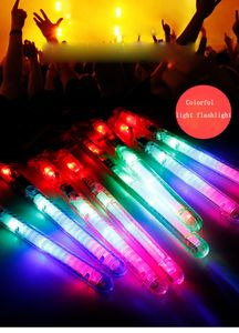 50pcs 화려한 LED 글로우 스틱 플래싱 콘서트 카니발 파티 생일 선물 큰 투명한 레이싱 매직 스틱