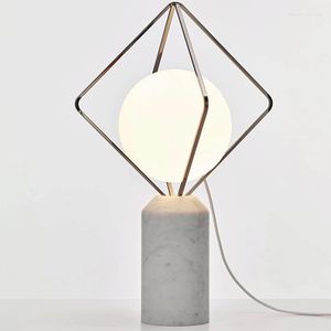 Bordslampor modern glas marmor baslampa hem studie sovrum sängkläder skrivbord ljus leds upphängning ta234