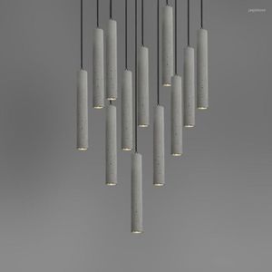 Lâmpadas pendentes de cimento vintage luzes LEDs LED AMERICO RETRO CONCRETO CONCRETO CONUTER
