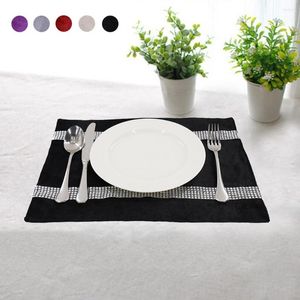 Table Mats Sequined Rhinestone Washable Placemats Diamond Shining Dining 12 X 16 Inch For Indoor Outdoor Wedding 4 Pack