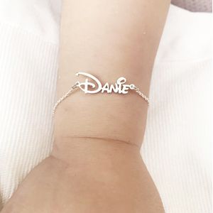 Adorável Baby Bracelet Children Jeia Jóias Stainless Crianças Crianças Nome da pulseira Presentes artesanais