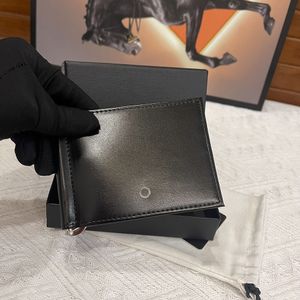 Läderkortsinnehavare Designer Wallet Men's Cash Clip Original Packaging Short Check Case Kreditkort ID Täck Lyxvarumärke Tygväska