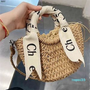 2023-плечевая сумка с плетеная сумка для ковша женщина дизайнерские сумочки плетения сумочка модные кроссба