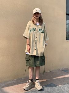 Shorts femininos Celana pendek kargo hijau hippie streetwear jepang houzhou khaki harajuku wanita kpop bergaya longgar 230510