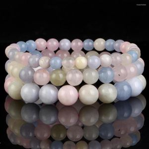 Strand 6/8/10mm Natural Stone Bracelet Morganite Beads For Men Women Jewelry Gift Healing Energy