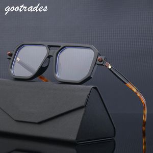 Óculos de sol Retro Moda Quadro Quadro de Sun Glass para homens Mulheres Blocking Shades Uv400 Glasses Sun Glasses Vintage Decorativo Glasses 230511