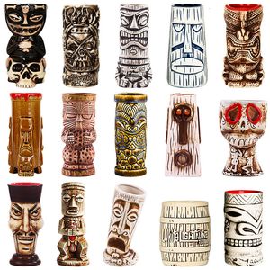 Tumblers Hawaii Pulau Paskah Mug Tiki Kreatif Porselen Bir Anggur Koktail Pesta Cangkir Bar Alat Keramik 300 700ml 230510