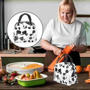 Zestawy naczyń obiadowych 2 szt. Piknikowa torba termiczna torebka na lunch izolowana TOTE Portable bento krowie pojemniki na drukowanie dzieci chłodne izolacja mężczyźni