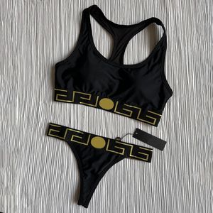 Women Designer Bikini Sexy 2 Pieces Set with Letters Summer D Swimwear for Lady Bathing Suit Backless Beachwear S-XL