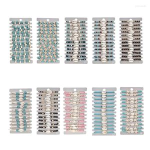 Link Bracciali 12 pz/set Pietra Naturale Stelle Marine Fascino Donne Intrecciate Catena Regolabile Cavigliere Gioielli Braccialetto