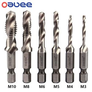 Andra handverktyg 16st Tap Drill Bit Set Hex Shank Plated HSS Screw Thread Machine Compound M3 M4 M5 M6 M8 M10 230510