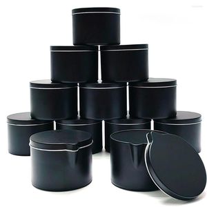 Storage Bottles Black Candle Tins With Handy Spout Metal Empty Jar Containers For Making Holder Case Gold Silver