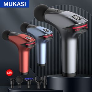 Helkroppsmassager Mukasi Icy Cold Compress Massage Gun Electric Percussion Pistol Massager för Body Neck Back Sport Deep Tissue Muscle Relaxation 230510