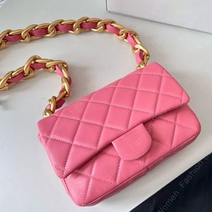 New Thick Chain Flap Bag Luxury Sheepskin Women Shoulder Bag High Quality Crossbody Designer Bags Handbag And Pink Mini Designers Bags